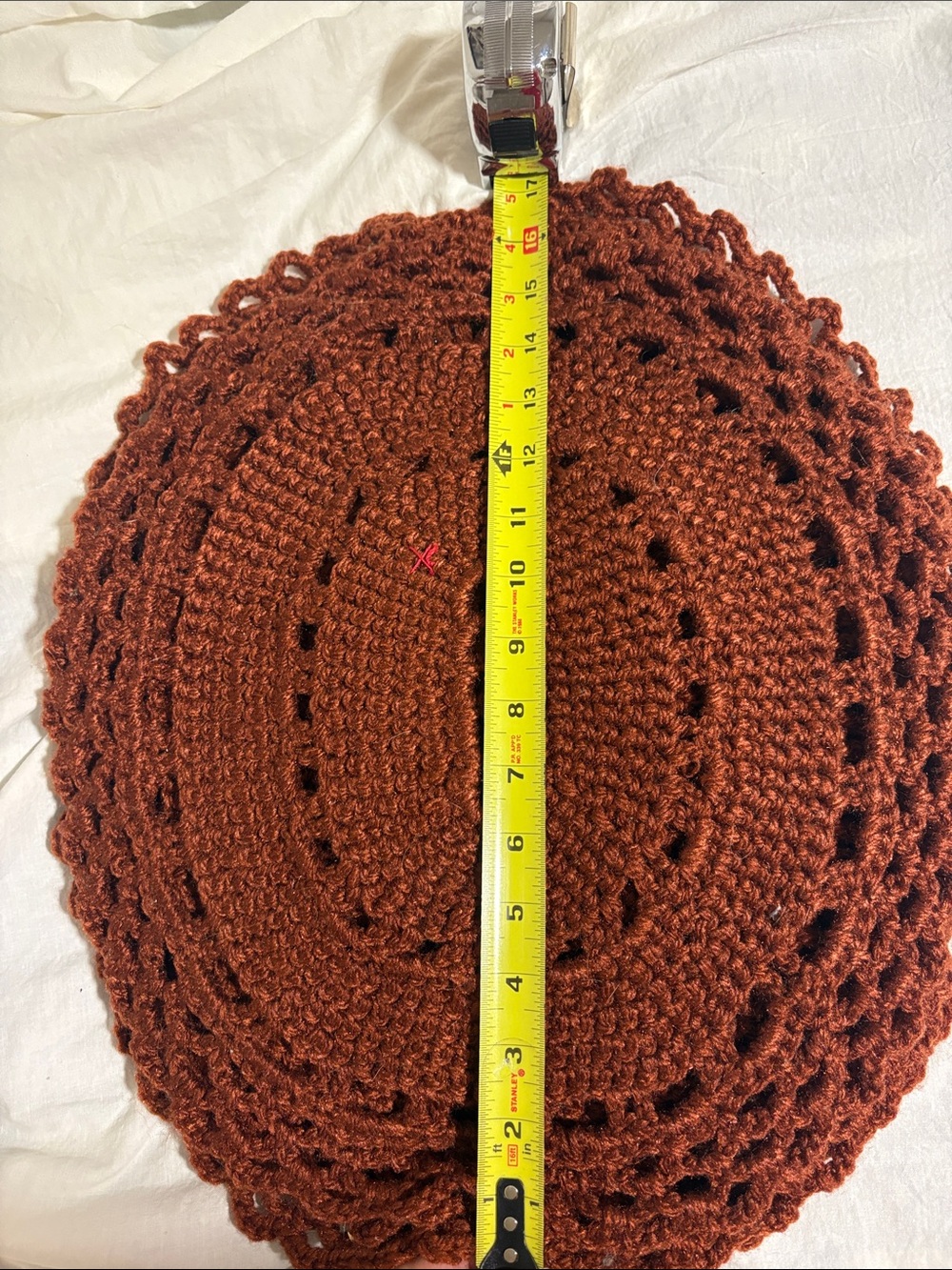 Vintage Brown Crochet Oval placemat- Home Accents - Picture 6 of 7